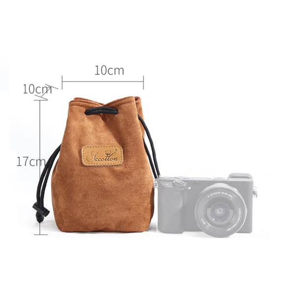 S.C.COTTON Liner Shockproof Digital Protection Portable SLR Lens Bag Micro Single Camera Bag Square Khaki S