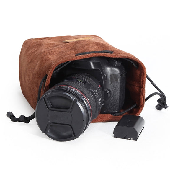 S.C.COTTON Liner Shockproof Digital Protection Portable SLR Lens Bag Micro Single Camera Bag Square Khaki S