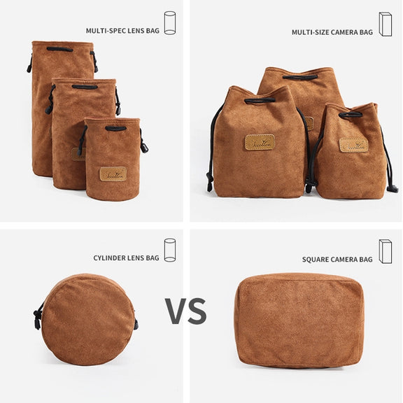 S.C.COTTON Liner Shockproof Digital Protection Portable SLR Lens Bag Micro Single Camera Bag Square Khaki S