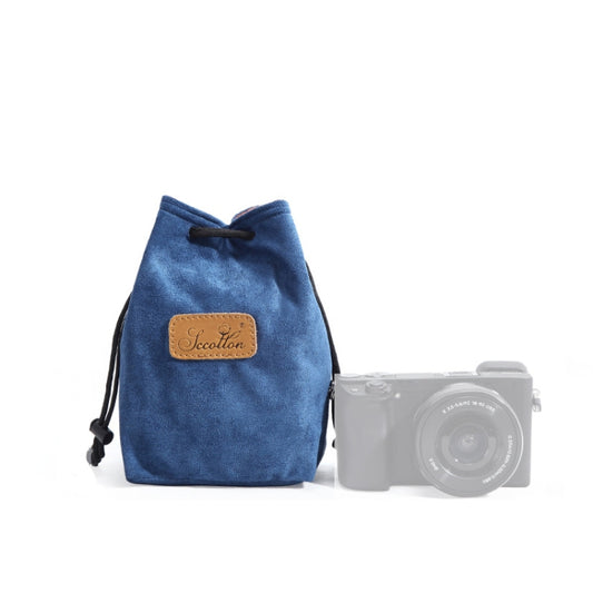 S.C.COTTON Liner Shockproof Digital Protection Portable SLR Lens Bag Micro Single Camera Bag Square Blue S - free shipping - PMC Jewellery - Order now!