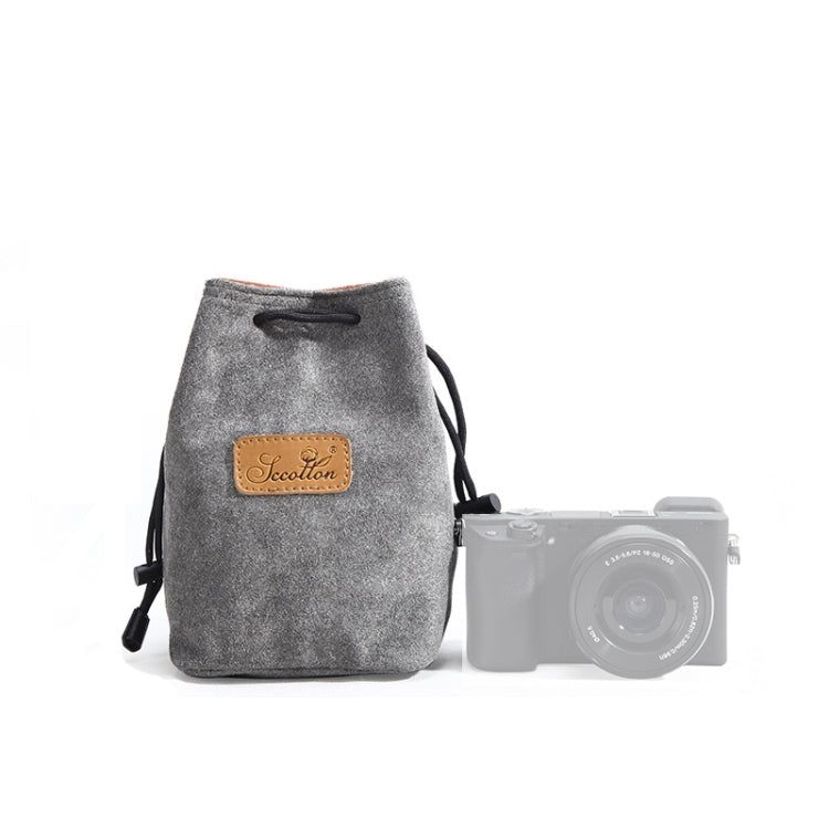 S.C.COTTON Liner Shockproof Digital Protection Portable SLR Lens Bag Micro Single Camera Bag Square Gray S - free shipping - PMC TechLife - Order now!