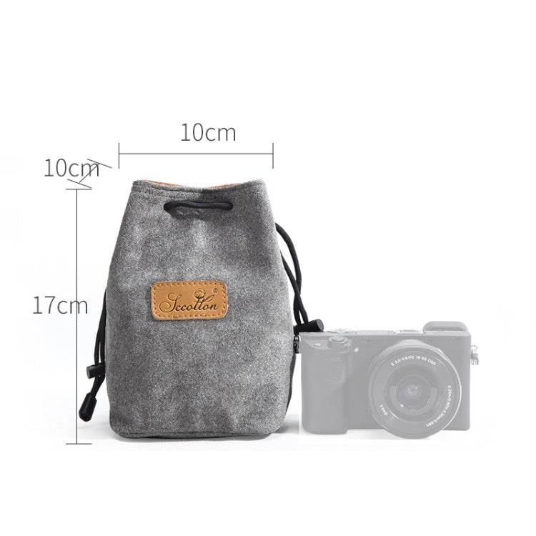 S.C.COTTON Liner Shockproof Digital Protection Portable SLR Lens Bag Micro Single Camera Bag Square Gray S