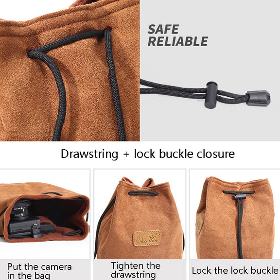 S.C.COTTON Liner Shockproof Digital Protection Portable SLR Lens Bag Micro Single Camera Bag Square Black S
