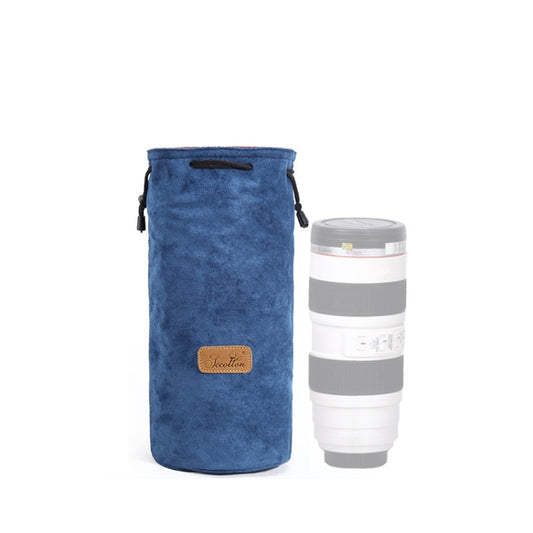 S.C.COTTON Liner Shockproof Digital Protection Portable SLR Lens Bag Micro Single Camera Bag Round Blue L - free shipping - PMC Jewellery - Order now!