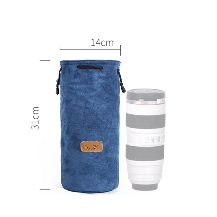S.C.COTTON Liner Shockproof Digital Protection Portable SLR Lens Bag Micro Single Camera Bag Round Blue L - free shipping - PMC Jewellery - Order now!