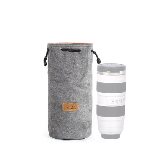 S.C.COTTON Liner Shockproof Digital Protection Portable SLR Lens Bag Micro Single Camera Bag Round Gray L - Lens Bag by S.C.COTTON | Online Shopping South Africa | PMC Jewellery | Buy Now Pay Later Mobicred