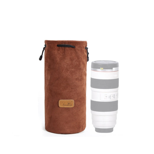 S.C.COTTON Liner Shockproof Digital Protection Portable SLR Lens Bag Micro Single Camera Bag Round Brown L - free shipping - PMC Jewellery - Order now!