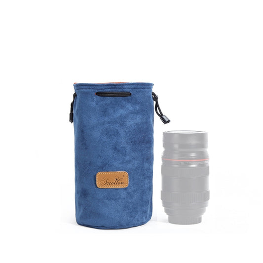S.C.COTTON Liner Shockproof Digital Protection Portable SLR Lens Bag Micro Single Camera Bag Round Blue M - free shipping - PMC Jewellery - Order now!