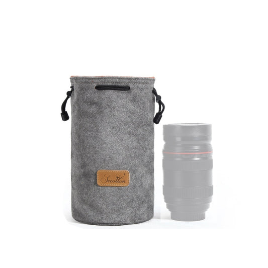 S.C.COTTON Liner Shockproof Digital Protection Portable SLR Lens Bag Micro Single Camera Bag Round Gray M - free shipping - PMC Jewellery - Order now!