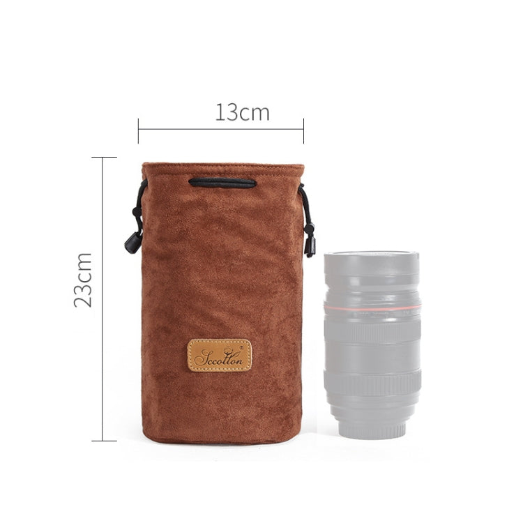 S.C.COTTON Liner Shockproof Digital Protection Portable SLR Lens Bag Micro Single Camera Bag Round Brown M - free shipping - PMC TechLife - Order now!