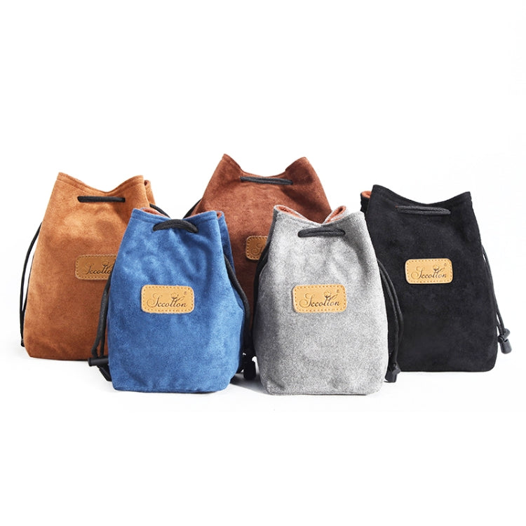 S.C.COTTON Liner Shockproof Digital Protection Portable SLR Lens Bag Micro Single Camera Bag Round Brown M - free shipping - PMC TechLife - Order now!