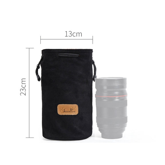 S.C.COTTON Liner Shockproof Digital Protection Portable SLR Lens Bag Micro Single Camera Bag Round Black M