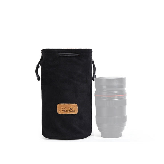 S.C.COTTON Liner Shockproof Digital Protection Portable SLR Lens Bag Micro Single Camera Bag Round Black M