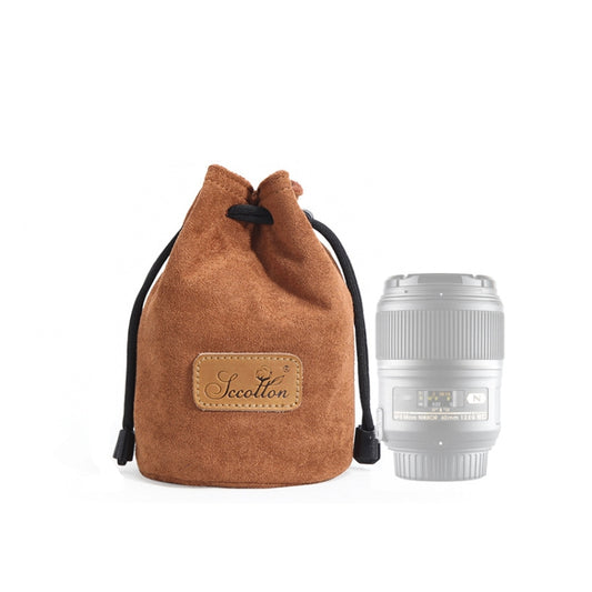S.C.COTTON Liner Shockproof Digital Protection Portable SLR Lens Bag Micro Single Camera Bag Round Khaki S - free shipping - PMC Jewellery - Order now!