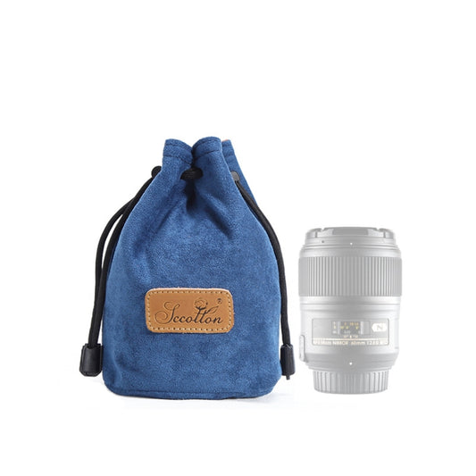 S.C.COTTON Liner Shockproof Digital Protection Portable SLR Lens Bag Micro Single Camera Bag Round Blue S - free shipping - PMC Jewellery - Order now!