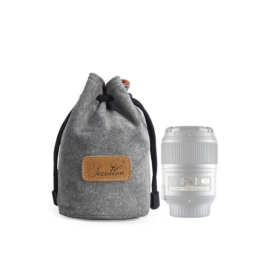 S.C.COTTON Liner Shockproof Digital Protection Portable SLR Lens Bag Micro Single Camera Bag Round Gray S - free shipping - PMC Jewellery - Order now!