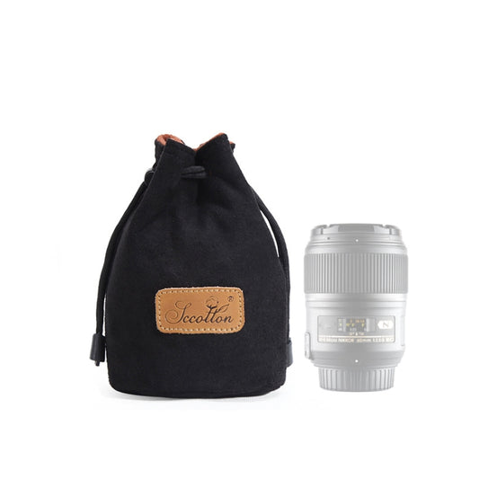 S.C.COTTON Liner Shockproof Digital Protection Portable SLR Lens Bag Micro Single Camera Bag Round Black S - free shipping - PMC Jewellery - Order now!
