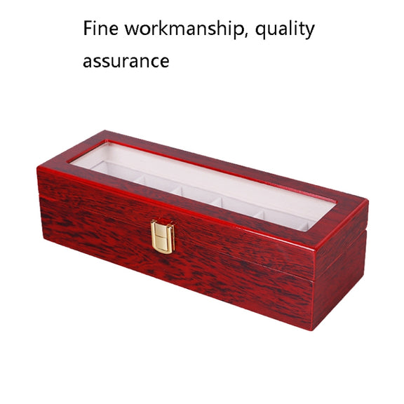 Wooden Baking Paint Watch Box Jewelry Storage Display Box(12-bit Black + Brown Matte)