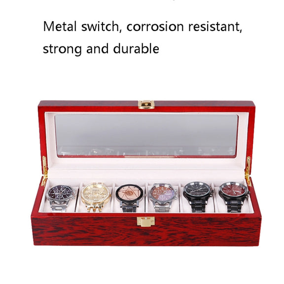 Wooden Baking Paint Watch Box Jewelry Storage Display Box(12-bit Paint)