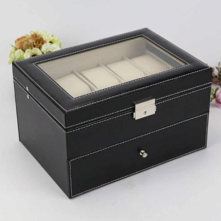 PU Leather Double Layer 20-Digit Watch Box Jewelry Gift Storage Box - free shipping - PMc TechLife - Order now!