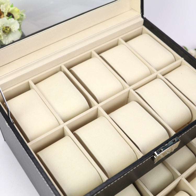 PU Leather Double Layer 20-Digit Watch Box Jewelry Gift Storage Box - free shipping - PMc TechLife - Order now!