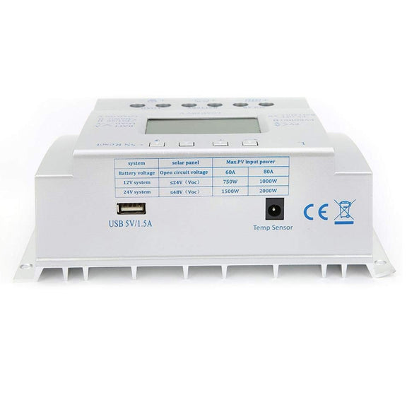 L60  12V/24V 60A Solar Controller Power Voltage Current LCD Display Solar Charge Controller
