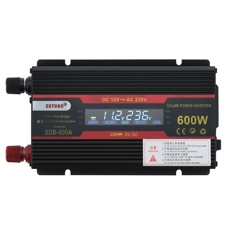 XUYUAN 600W Car Inverter LCD Display Converter, Specification: 12V to 220V - free shipping - PMC Jewellery - Order now!
