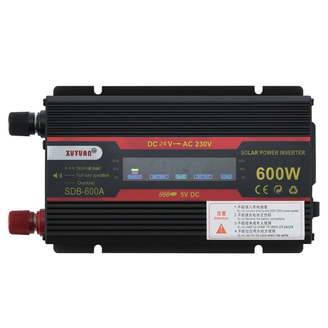 XUYUAN 600W Car Inverter LCD Display Converter, Specification: 24V to 220V