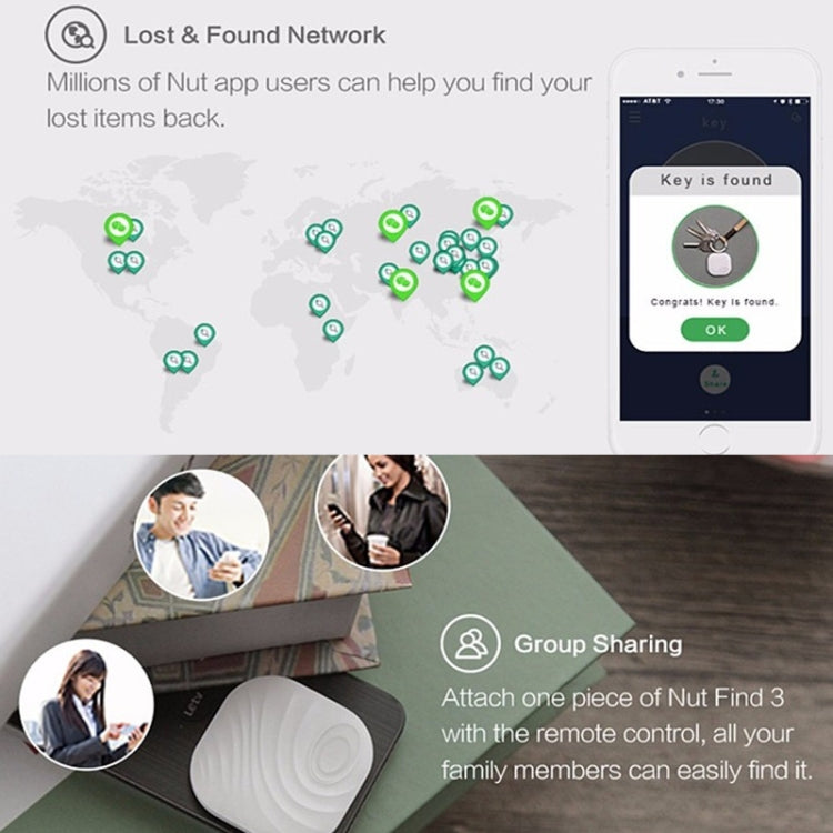 NUT F7X Smart Anti-Lost Device Bluetooth Two-Way Alarm Mobile Phone Key Wallet Anti-Lost Device( White) - Anti-lost Alarm by NUT | Online Shopping South Africa | PMC Jewellery | Buy Now Pay Later Mobicred