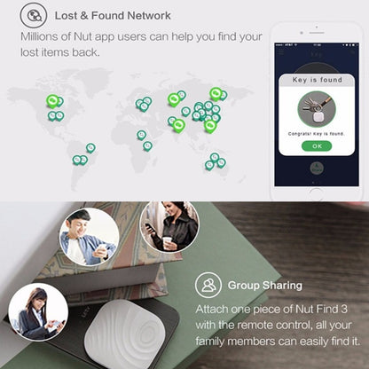 NUT F7X Smart Anti-Lost Device Bluetooth Two-Way Alarm Mobile Phone Key Wallet Anti-Lost Device( White) - Anti-lost Alarm by NUT | Online Shopping South Africa | PMC Jewellery | Buy Now Pay Later Mobicred
