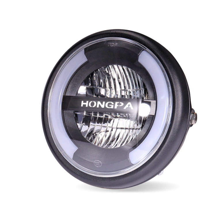 HONGPA Motorcycle Retro Headlights Modified Parts LED General Metal Headlights(Matte Black) - Headlights by PMC TechLife | Online Shopping South Africa | PMC TechLife | Buy Now Pay Later Mobicred