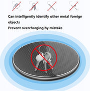 K8 10W Universal Aluminum Alloy Mobile Phone Wireless Charger, Specification:with 50cm Cable(Black)