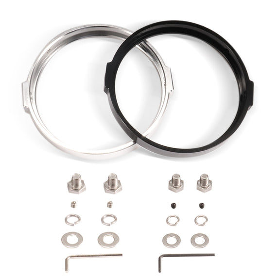 5.75 Inch Round Retro Headlight Ring Motorcycle Headlight Modification Parts(Black)