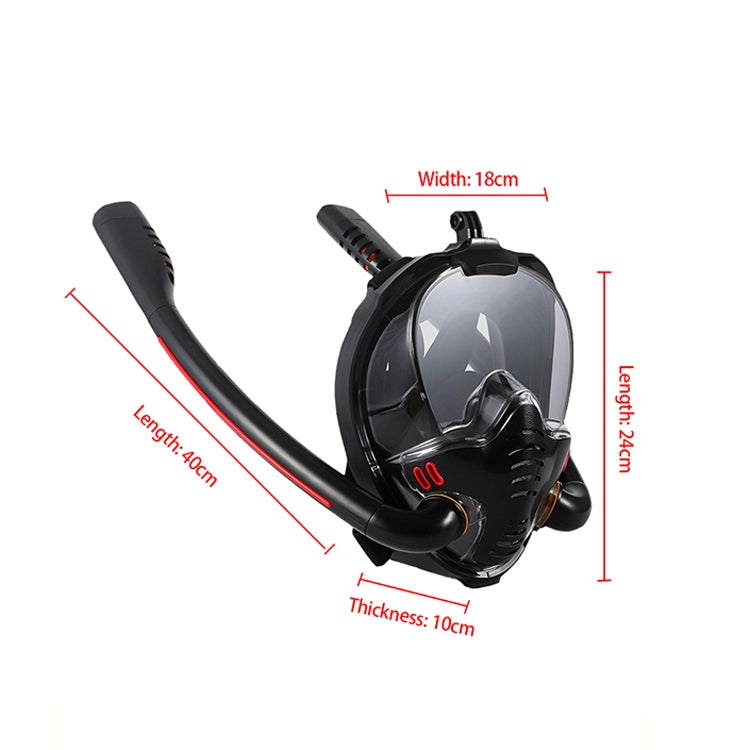 Snorkeling Mask Double Tube Silicone Full Dry Diving Mask Adult Swimming Mask Diving Goggles, Size: S/M(White/Blue) - free shipping - PMC TechLife - Order now!