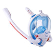Snorkeling Mask Double Tube Silicone Full Dry Diving Mask Adult Swimming Mask Diving Goggles, Size: L/XL(White/Blue) - free shipping - PMC TechLife - Order now!