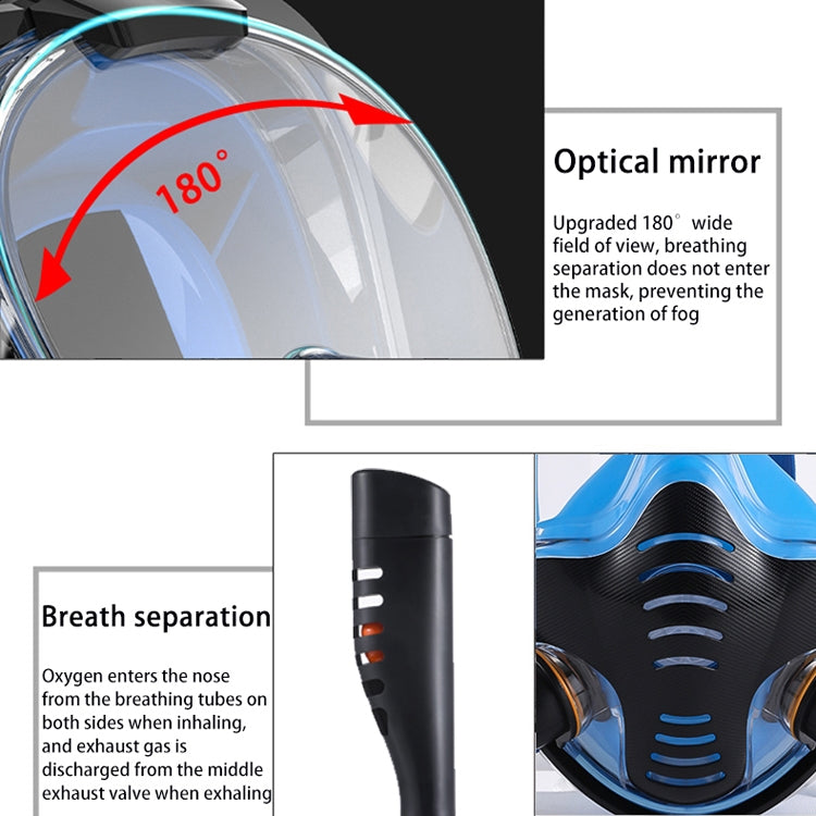 Snorkeling Mask Double Tube Silicone Full Dry Diving Mask Adult Swimming Mask Diving Goggles, Size: L/XL(Black/Blue) - Diving Mask by PMC TechLife | Online Shopping South Africa | PMC TechLife | Buy Now Pay Later Mobicred
