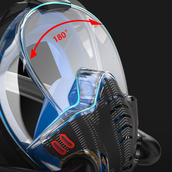 Snorkeling Mask Double Tube Silicone Full Dry Diving Mask Adult Swimming Mask Diving Goggles, Size: L/XL(White/Blue)