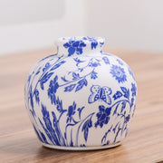 QH-28 Blue-and-white Porcelain Silicone Night Light USB Bedroom Bedside Lamp Pat Sensor Lamp(Colorful Light)