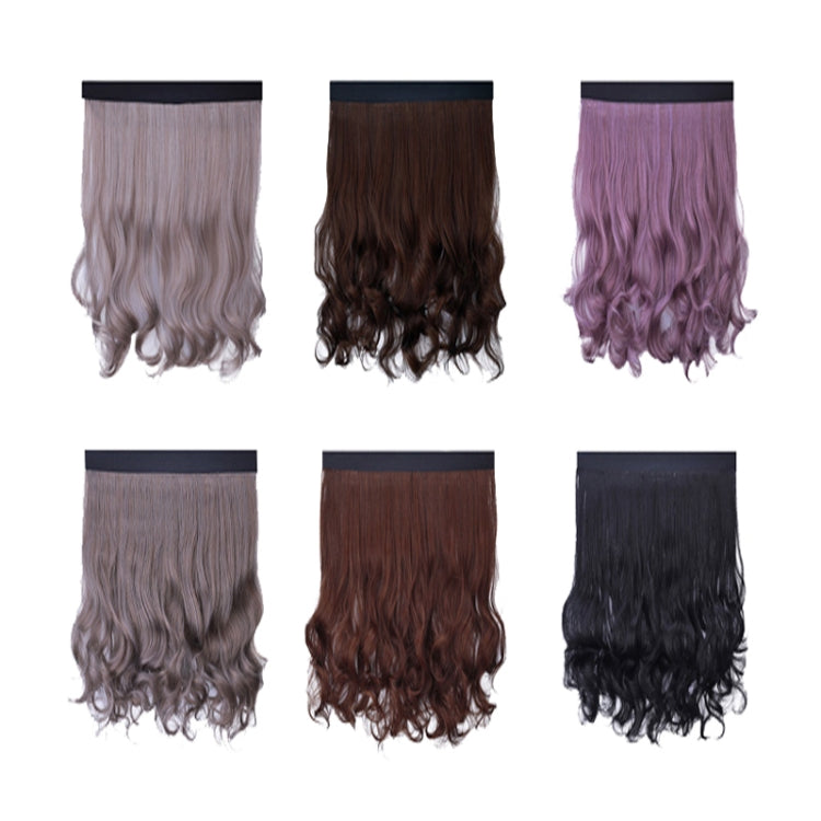 8261E Fashion Hat Wig Female Detachable Pear Flower Roll Long Hair Wig(Dark Brown)