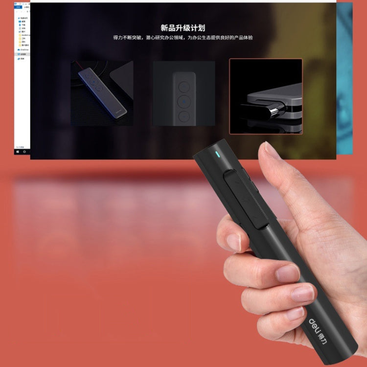 Deli 2.4G Flip Pen Business Presentation Remote Control Pen, Model: 2801 Black (Red Light)