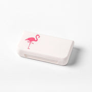 8 PCS Small Portable Moisture-proof Sealed Medicine Box 3 Compartments A Day Medicine Divided(Flamingo)