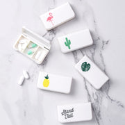 8 PCS Small Portable Moisture-proof Sealed Medicine Box 3 Compartments A Day Medicine Divided(Letter)
