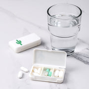 8 PCS Small Portable Moisture-proof Sealed Medicine Box 3 Compartments A Day Medicine Divided(Pineapple)