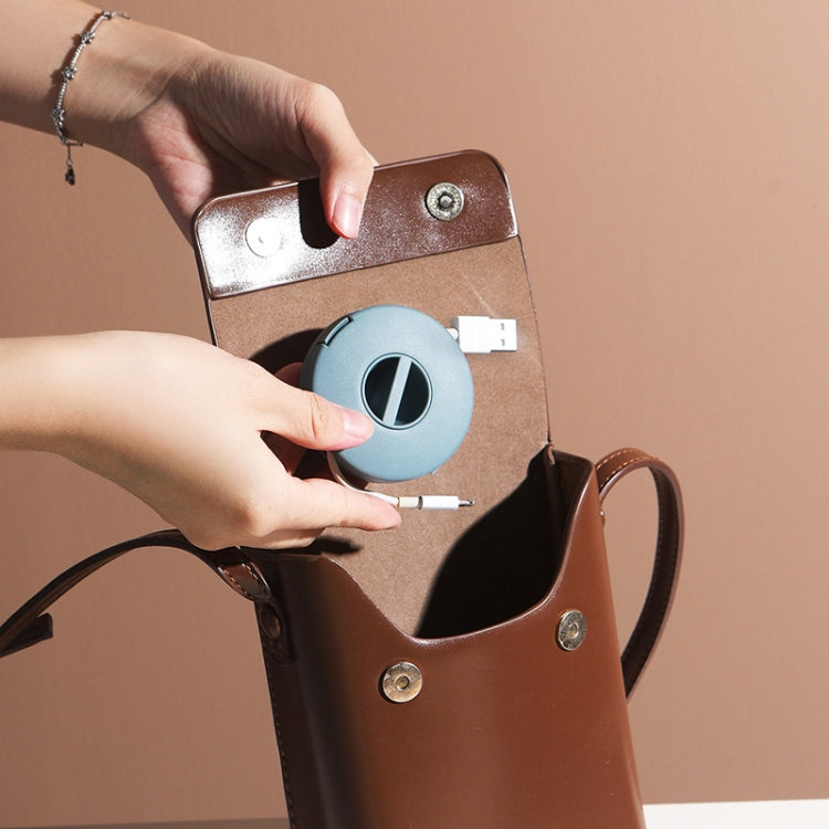 Round Data Cable Storage Box Earphone Storage Collection Box(Orange) - Storage Boxes by PMC TechLife | Online Shopping South Africa | PMC TechLife