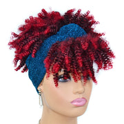 Headscarf Wig Black Gradient Small Curly Wig Explosive Headgear, Colour: 11.TJF4-1B#