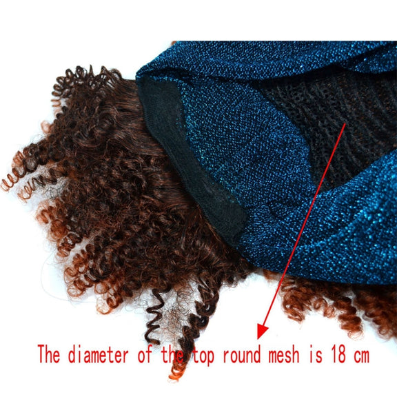 Headscarf Wig Black Gradient Small Curly Wig Explosive Headgear, Colour: 11.TJF4-1B#