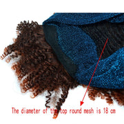 Headscarf Wig Black Gradient Small Curly Wig Explosive Headgear, Colour: 13.TJH6-1B#