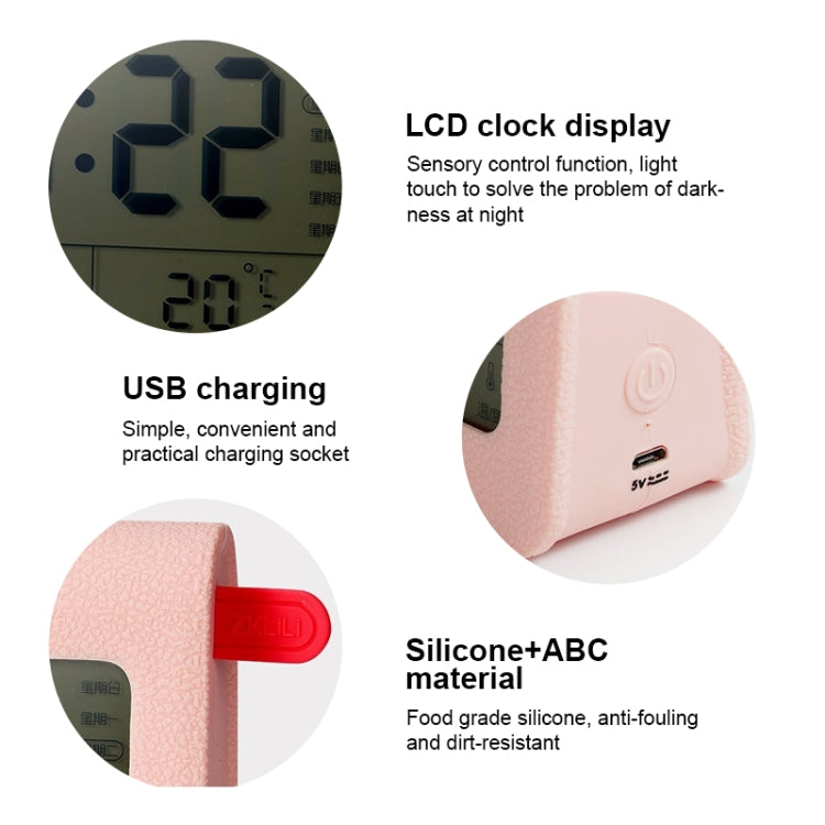 ZKLiLi Lazy Snooze Applet Alarm Clock Bedside Bluetooth Multifunctional Silent Digital Alarm Clock(Pink) - free shipping - PMC Jewellery - Order now!
