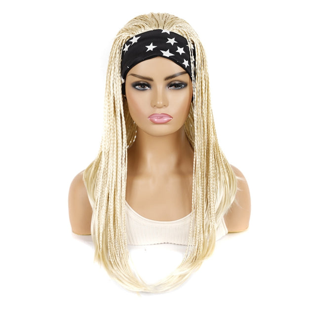 Colored Small Dirty Braid Wig Headgear Hair Band Style Small Braid Wig Headgear(24T613#2 Stars)