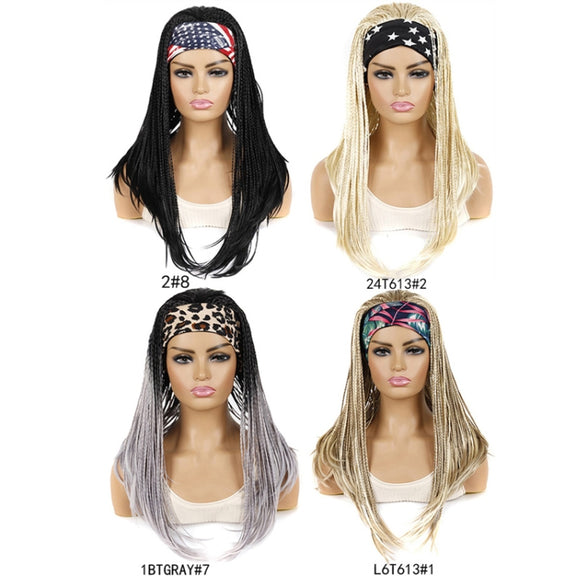 Colored Small Dirty Braid Wig Headgear Hair Band Style Small Braid Wig Headgear(2#8 Star Bars)